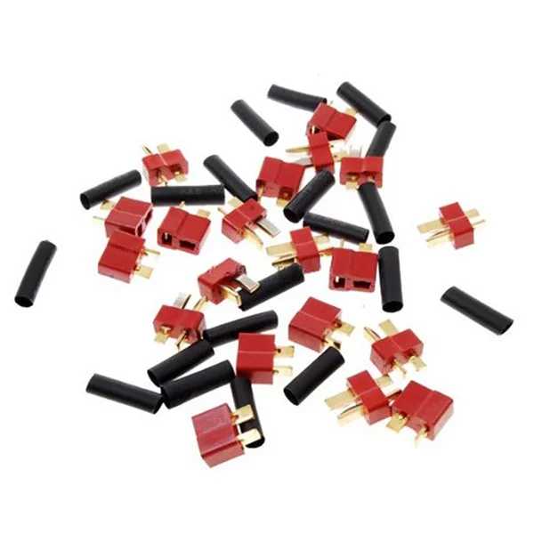

10 Pairs Male and Female Connectors T-Plug Connectors Repair Accessory 20pcs Shrink Tubing for Repairing RC LiPo