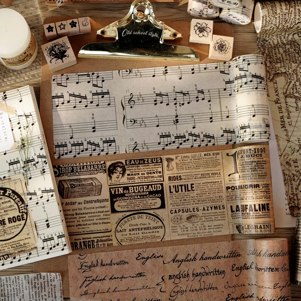 

Paper tape pillow series restoring ancient ways the past English alphabet posters hand account material DIY decoration