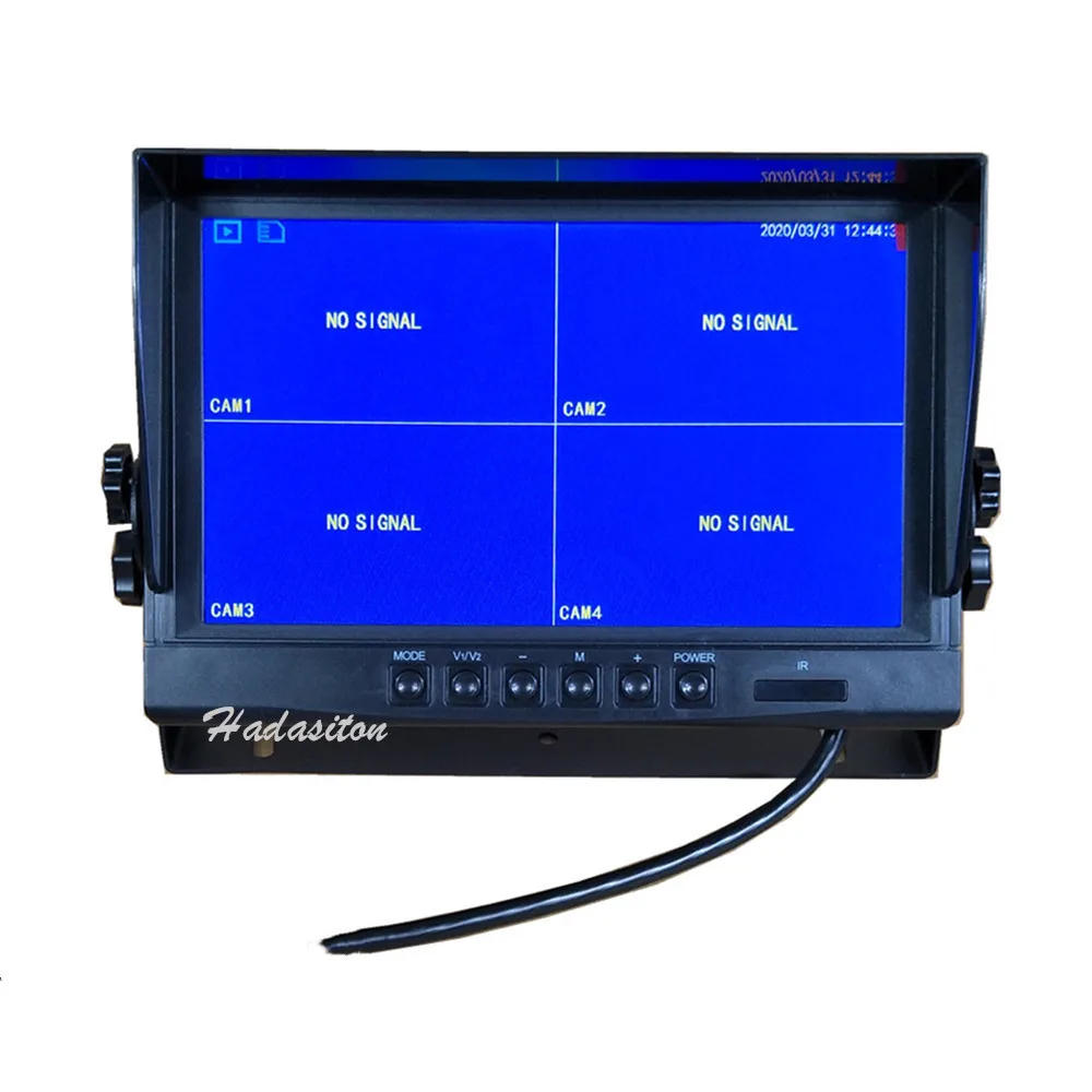 9-дюймовый 4 раздельный экран AHD автомобильный монитор DVR 720P IPS1024 * 600 мониторинг