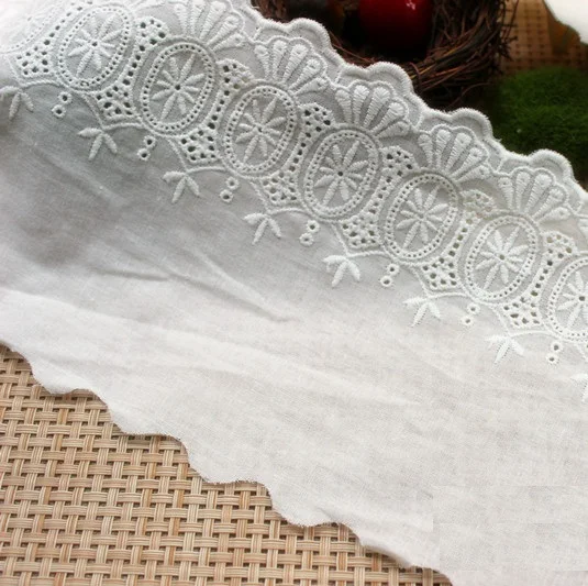 14-15 ярдов/партия, оптовая продажа, 13 см, белая хлопковая кружевная скатерть для домашнего текстиля, искусственная ткань, W142