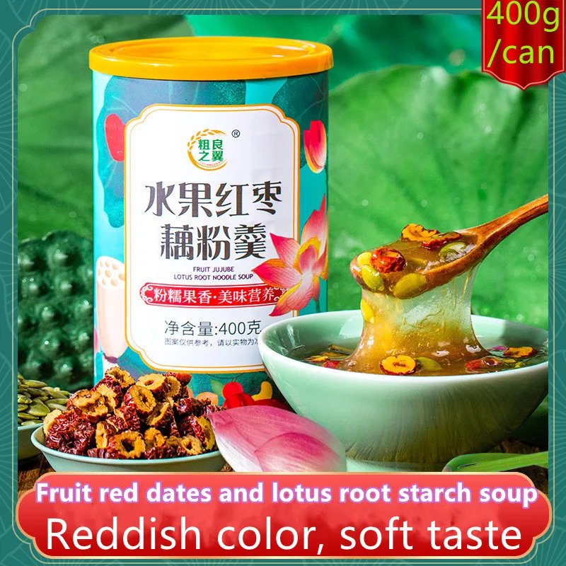 

China oufen Fruit Red Dates And Lotus Root power Starch Soup 400g/Can No Teapot