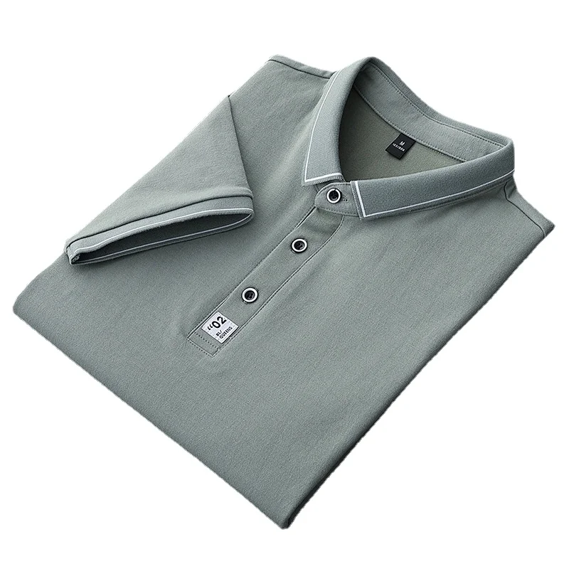 Новая мужская рубашка-Поло футболка с коротким рукавом и воротником-стойкой