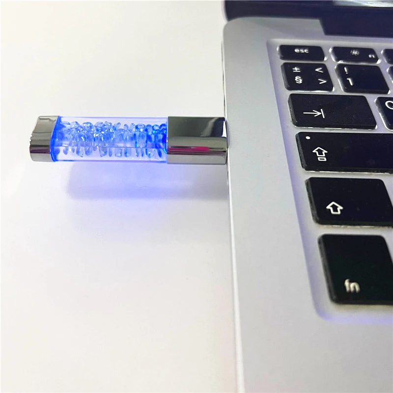 High speed crystal Blu ray Pen Drive 64GB Large capacity waterproof Metal USB  Flash Drive 128gb 32gb 16gb Suitable for PC images - 6