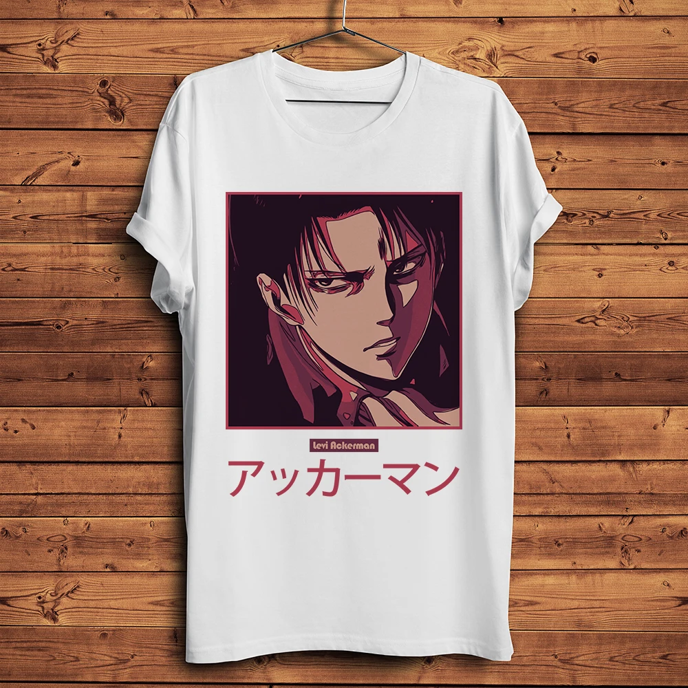 

Attack on Titan Eren Yeager Levi Ackerman funny anime t shirt men women white casual homme femme unisex tshirt no-sticker print