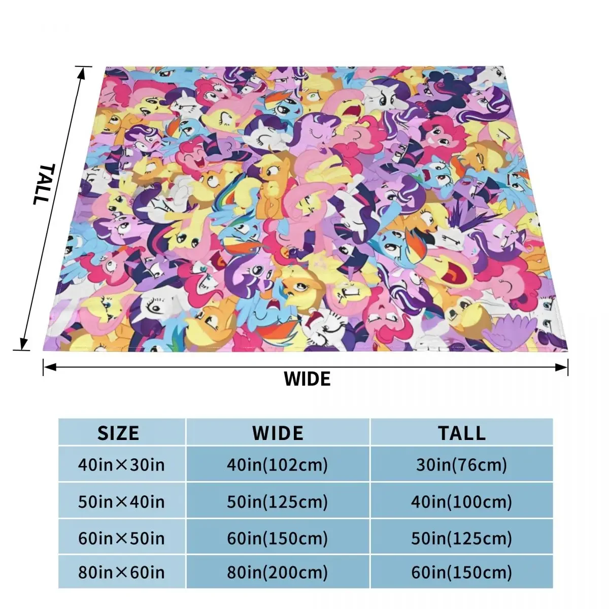 Радужные пони коллаж мультяшное оформление смешное теплое покрывало для кровати