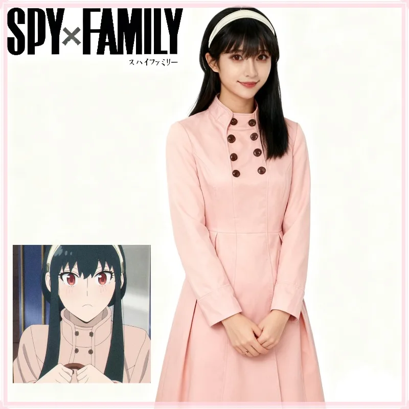 Фото Япония Anmie Spy X Family Forger Косплей Йор Костюм Шипа Принцесса Розовое Платье Костюм Наряд Пальто Женская Одежда Для Хэллоуина №3