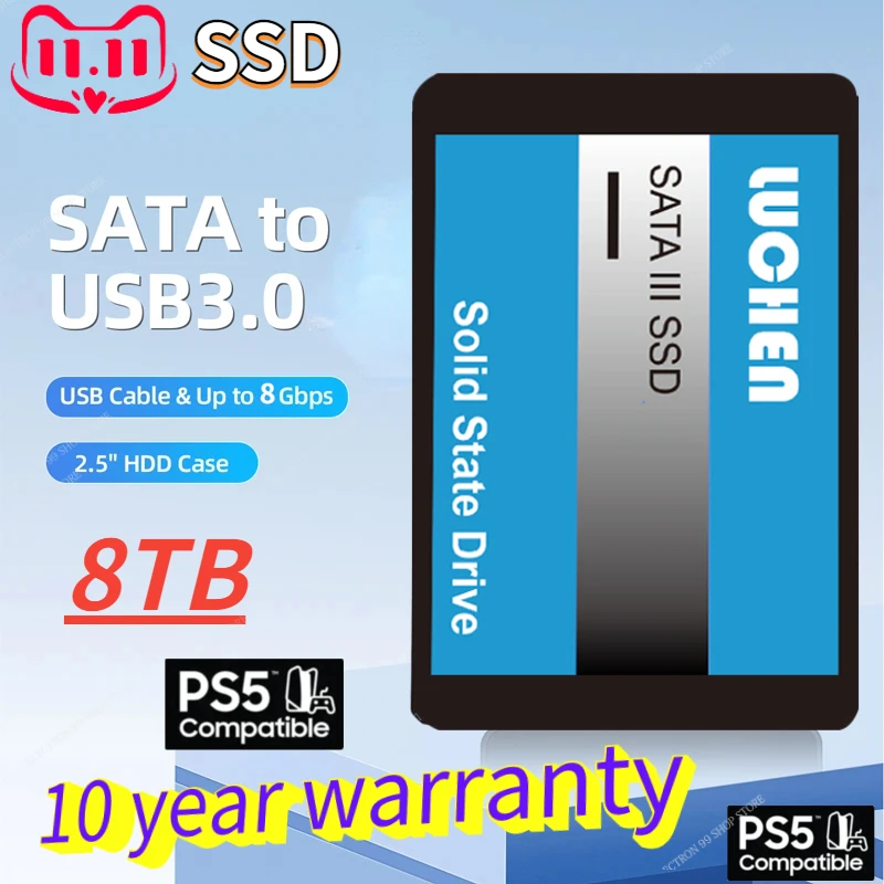 

8TB New 2023 Internal Solid State Drive Hard Disk SSD 2.5 Inch Sata III 4TB SSD Drive Hard Disk for Laptop Microcomputer Desktop