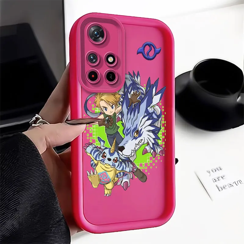 Матовый силиконовый чехол для телефона Xiaomi Redmi Note с аниме Monster Digimon Design защита от