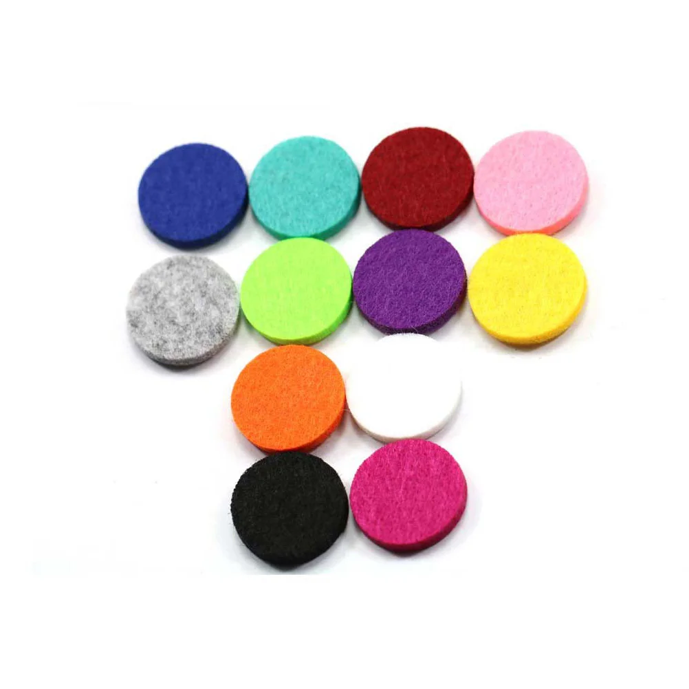 

100 Pcs 175mm Replacement Felt Pads for 25mm Essential Oil Diffuser Locket Pendant Necklace(Mixed 10 Colors)