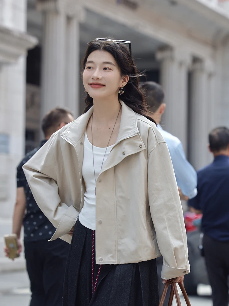 Miding Korean Series Short coat Women Autumn 2024 New Design Sense Casual Small Short Early Top