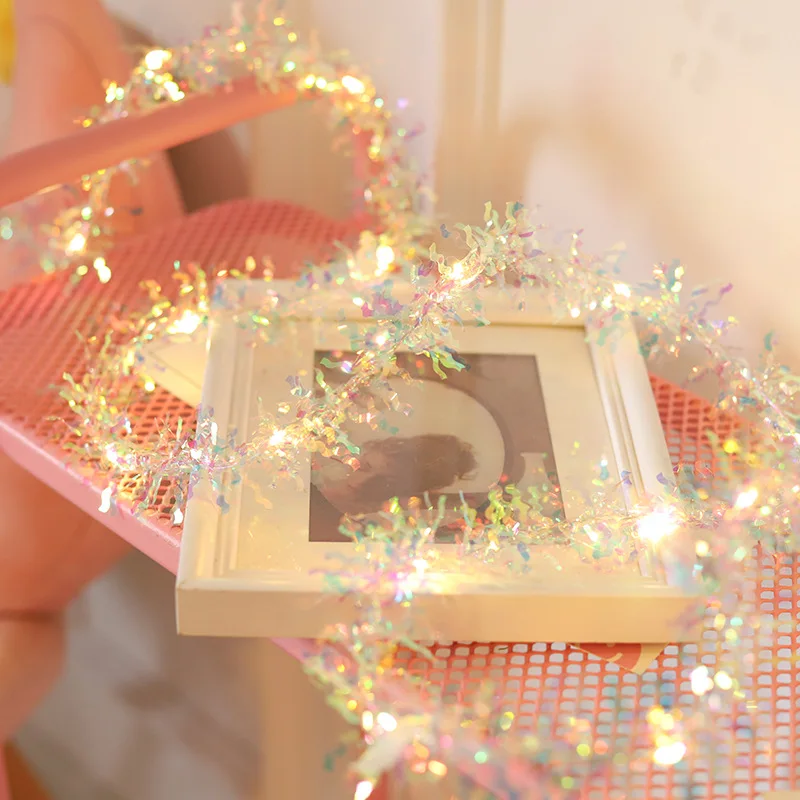 

Colored Ribbon String Lights Christmas Holiday Decoration Led Light Garland Wedding Hanging Gift Decor Light String