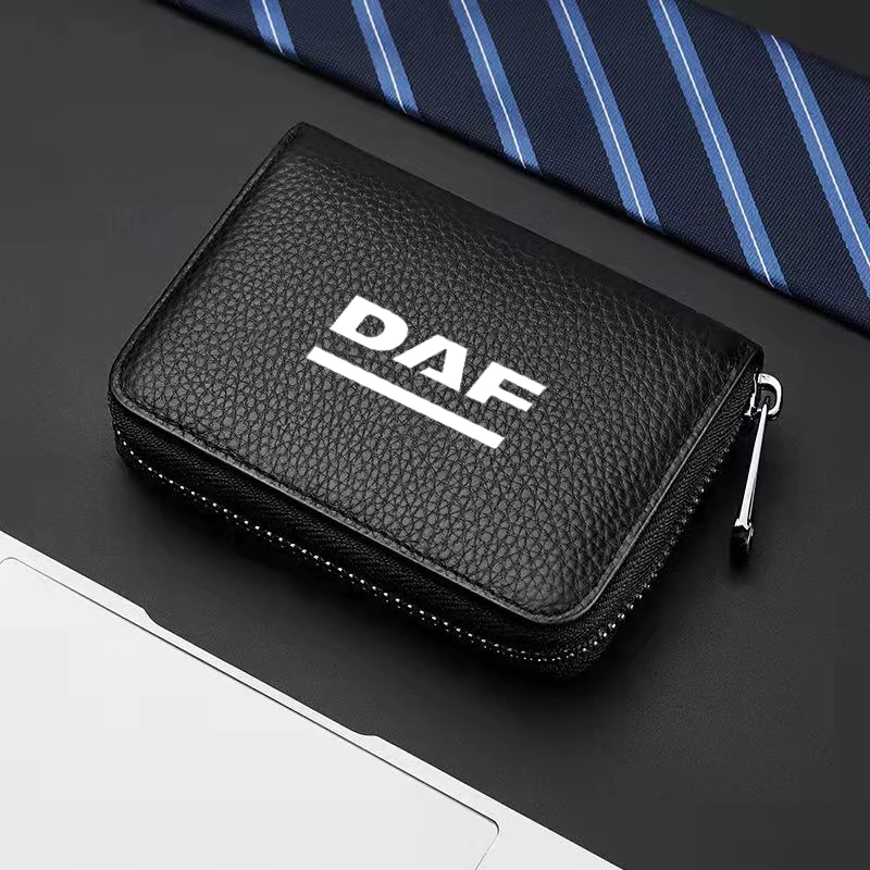 

For DAF Xf Cf Lf Van Credit Card Driver's License Business Card Holder Genuine Leather Wallet