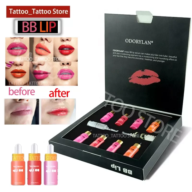 

Korean BB Lips 10 Vials 5ml Ampoule Serum Kit BB Lip Serum Pigment BB Cream Set for Lip Gloss MTS Mesotherapy Treatment