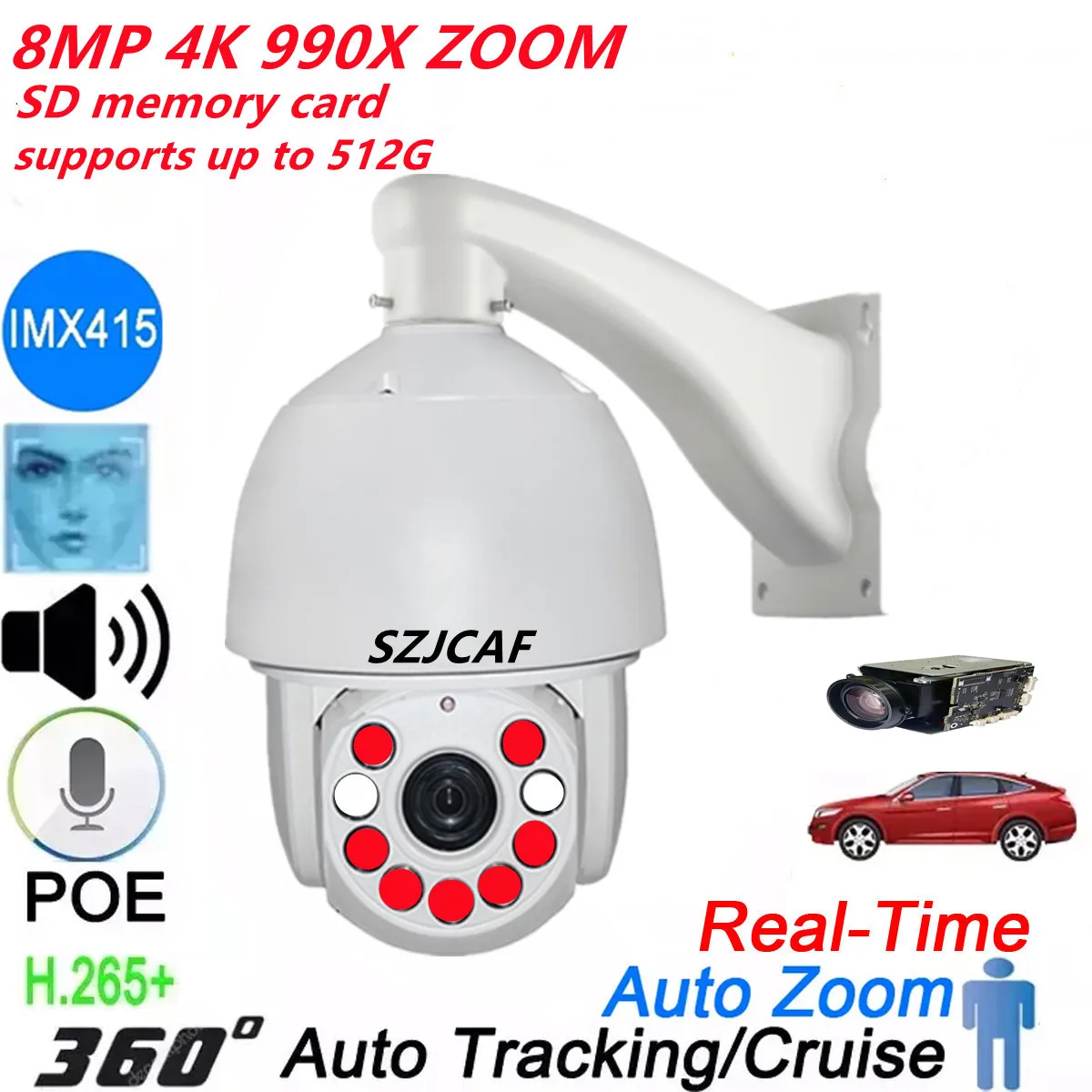 

4K 8MP 990X ZOOM POE ONVIF Absolute move Speed dome PTZ IP Camera Hikvision protocol IVM4200 P2P IMX415 SD 512GB IR 300M Camera