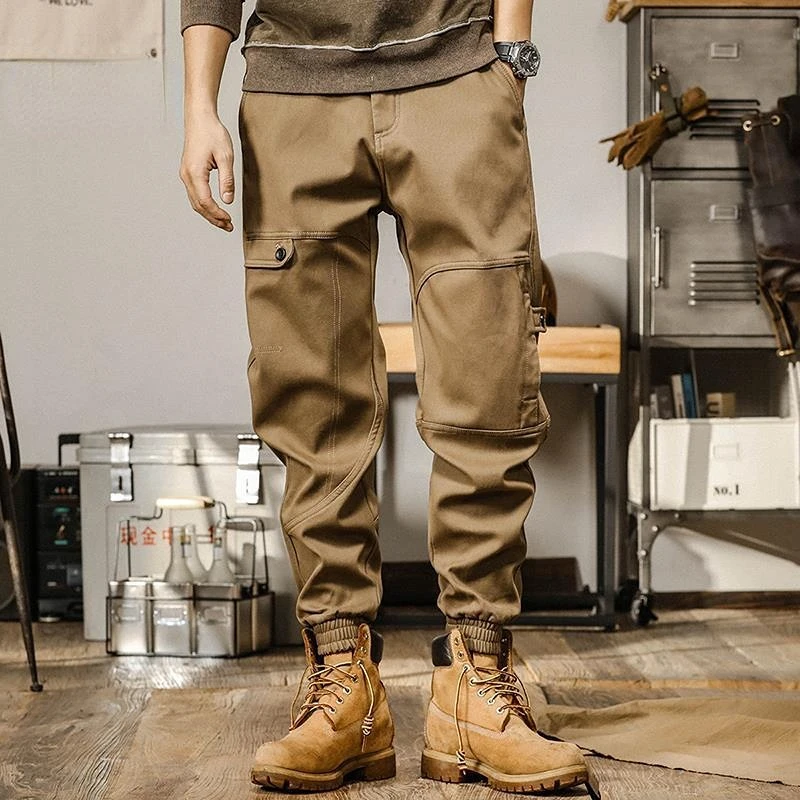 

Summer Men's Casual Loose Cargo Pants Military Tactical Jogging Trousers Men's Straight Loose Cotton Wide-leg Harem Pants Ropa