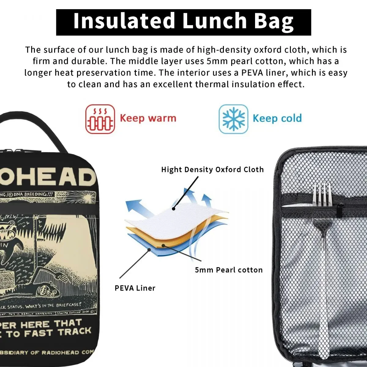 Продукт рок-группы Radioheads изолированные сумки для обеда школы офиса коробки