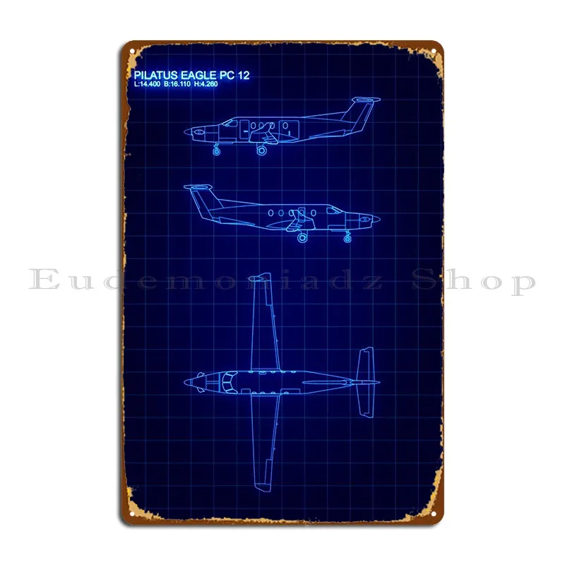 

Металлический плакат Pilatus Eagle Pc 12, Настенный декор для гаража, железный кинотеатр, жестяной плакат