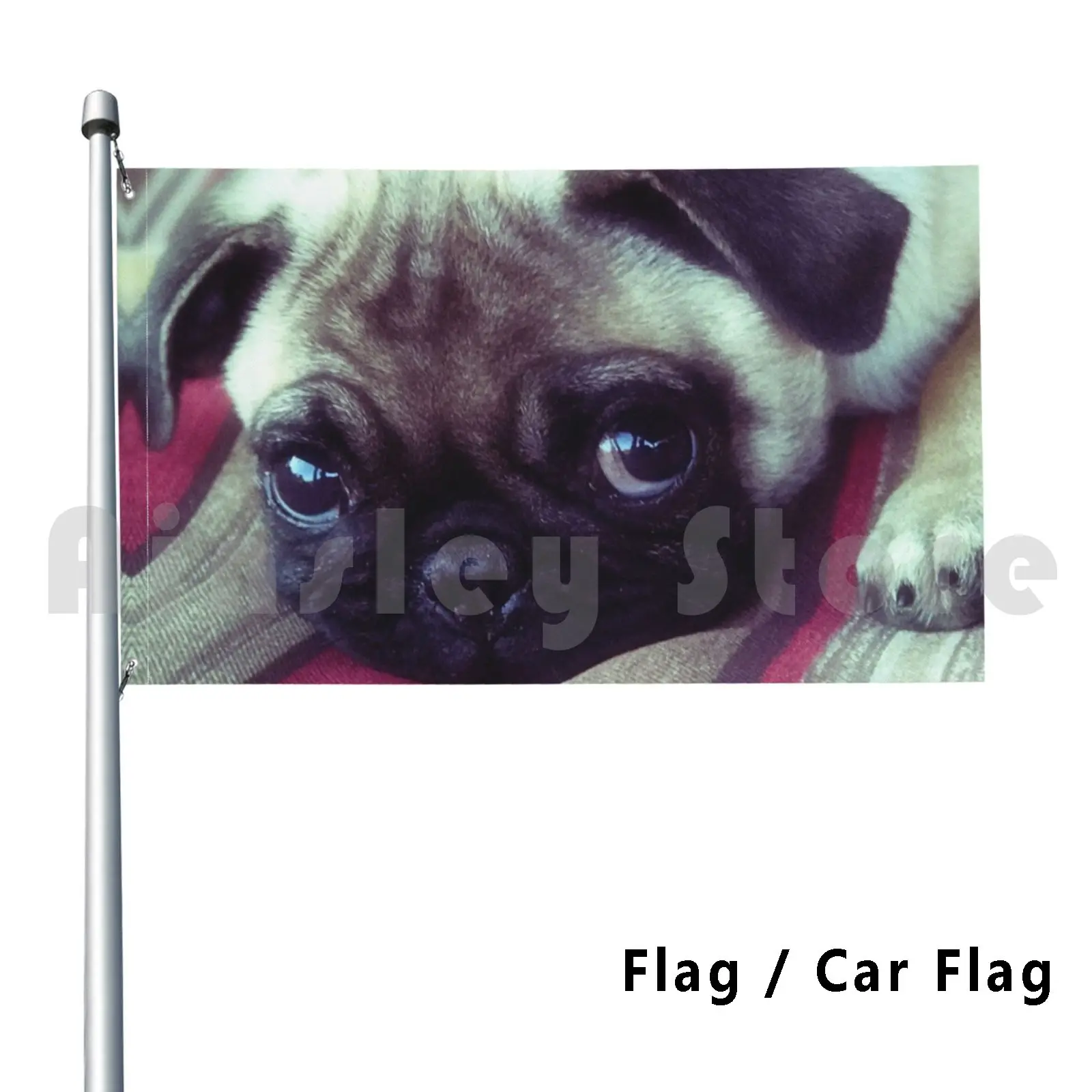 Флаг автомобиль флаг мопса жизнь шляпа ПЭТ Мопс Собаки Щенок Животное Янник сено