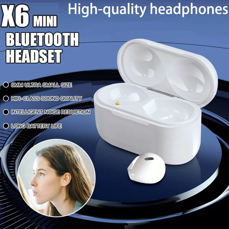 

X6 Pro TWS Bluetooth Headset Mini Wireless invisible semi-in-ear noise-cancelling sports earbuds esports headset For Smartphones