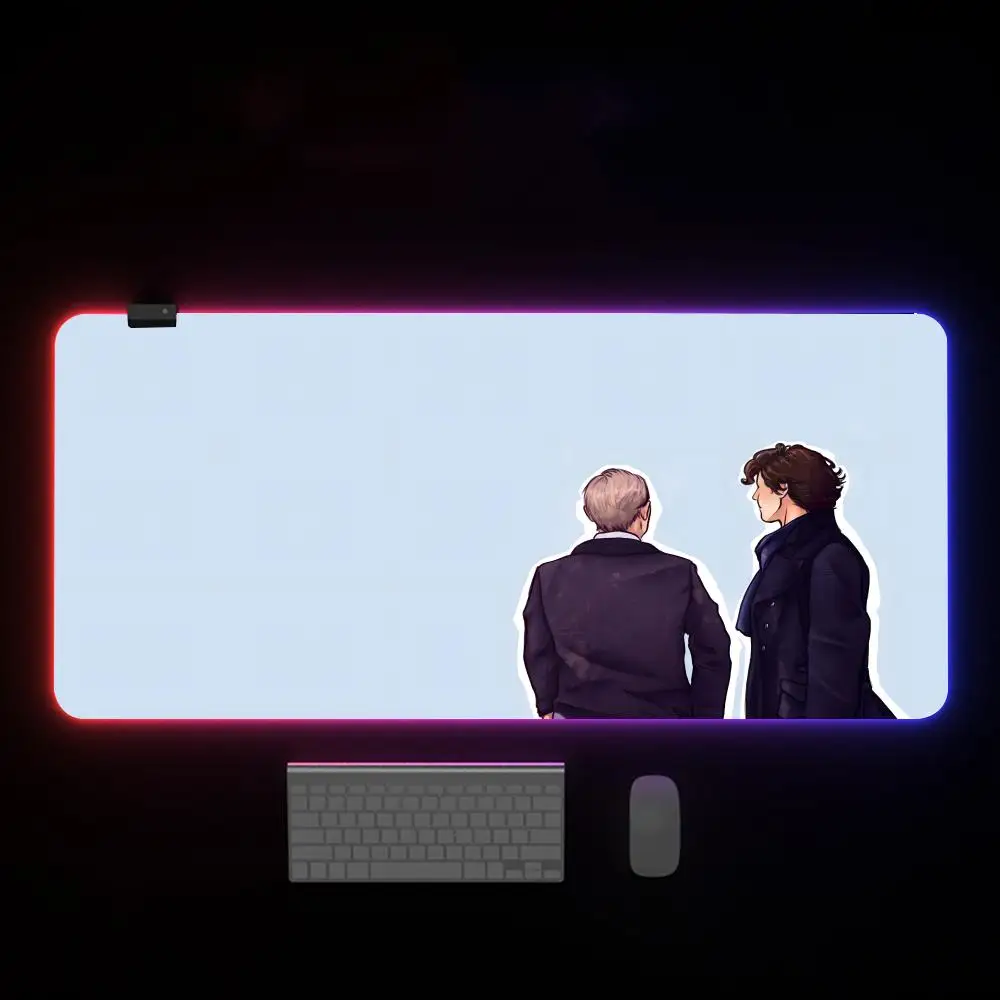 Коврик для мыши 221B S-sherlock с подсветкой коврик в стиле аниме настольного ПК игровой
