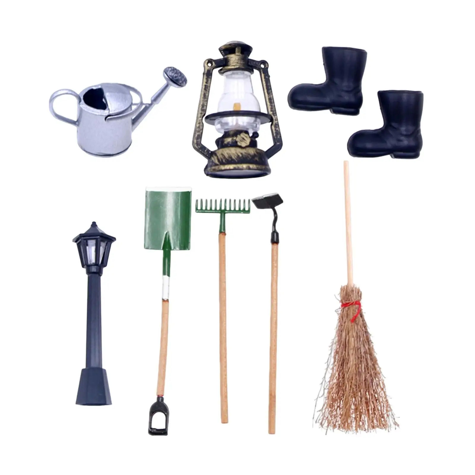 

Миниатюрные садовые инструменты для кукольного домика, ролевые игры, обучающая игрушка, имитация для украшения