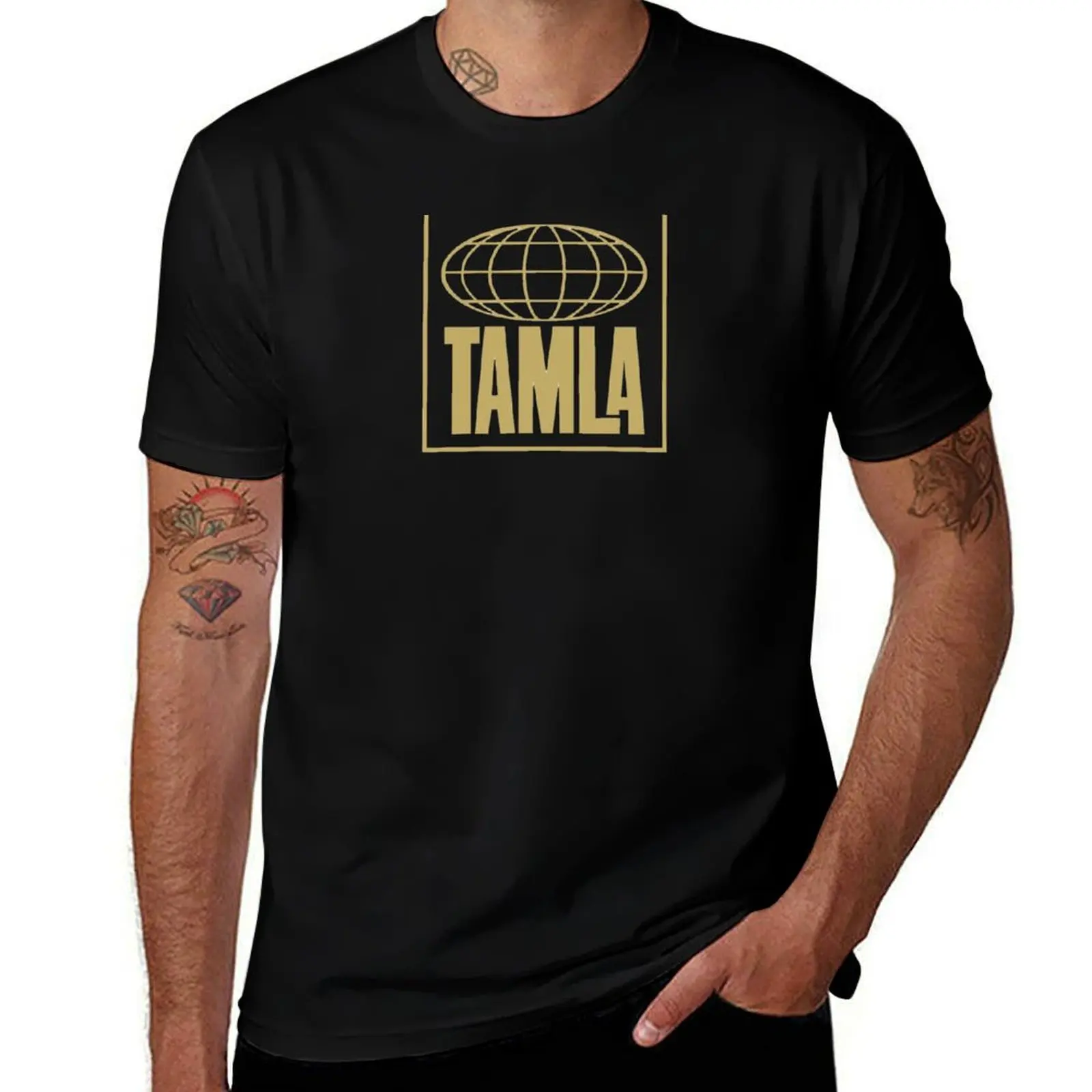 Фото Футболка Tamla Gold Label с модным принтом, повседневная, с короткими рукавами №1