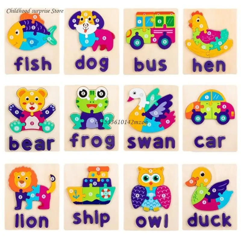 

Детская настольная игра-головоломка с животными, детская сенсорная головоломка для творческого обучения, дошкольного мелкая