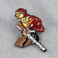 anime demon slayer agatsuma zenitsu enamel pins womens brooches on clothes lapel pins for backpack briefcase badges accessories