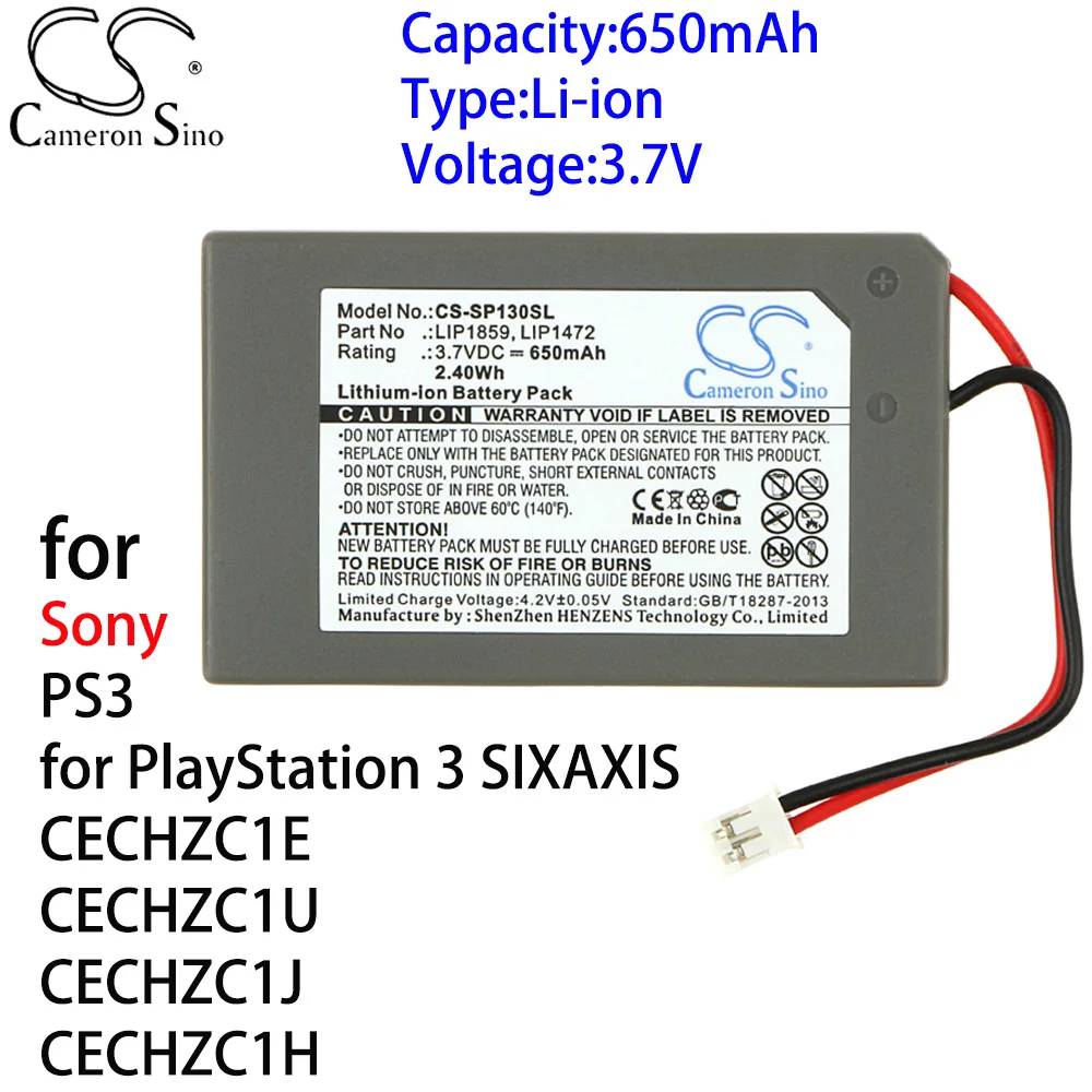 Cameron Sino для Sony для PS3 PlayStation 3 SIXAXIS CECHZC1E,1U,1J,1H li-ion 3,7 V 650mAh