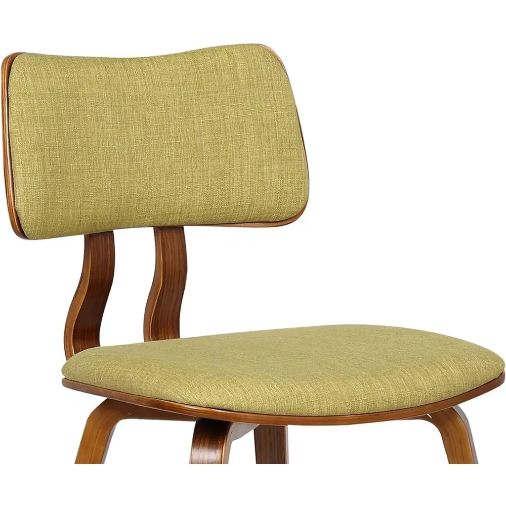 Современный обеденный стул середины века с обивкой из ткани и орехового дерева