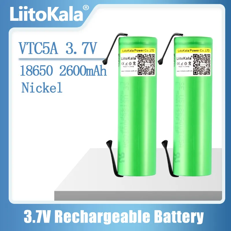 Liitokala VTC5A-N Max 40A Pulse 60A Original 3.6V Battery 18650 Rechargeable VTC5A 2600mAh High Drain 40A Battery
