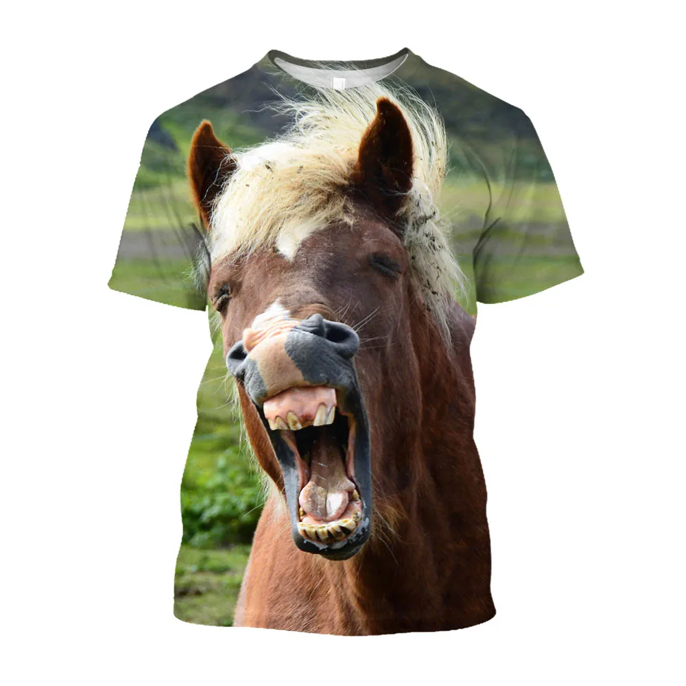 

Jumeast 3D забавная Футболка с принтом лошади футболки с рисунком животных для мужчин повседневные футболки оверсайз гранж Фея Y2K уличный Топ