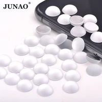 junao 50pcs 10mm clear color acrylic cat eye crystal rhinestone applique flatback decoration strass for diy crafts stickers