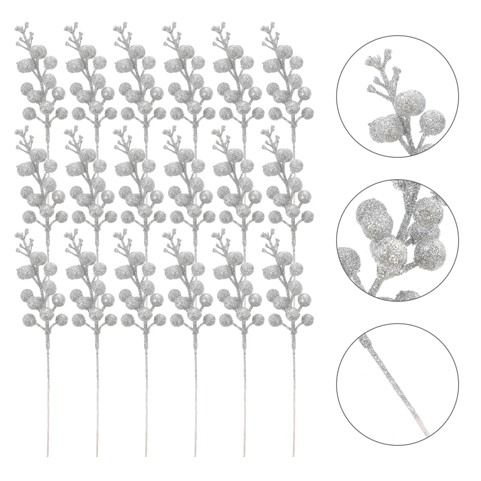

Berry Christmas Artificial Berries Branches Picks Stems Tree Glitter Decorative Simulation Decorations Stem Twig Holly