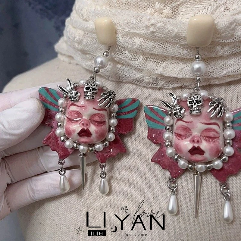 Новинка 2024 серьги с героями мультфильмов неооготические женские украшения