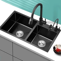 Mixer Taps Kitchen Sink Undermount Drain Pipe Stanless Steel Double Bowl Kitchen Sinks Filter Cocina Accesorio Home Improvement