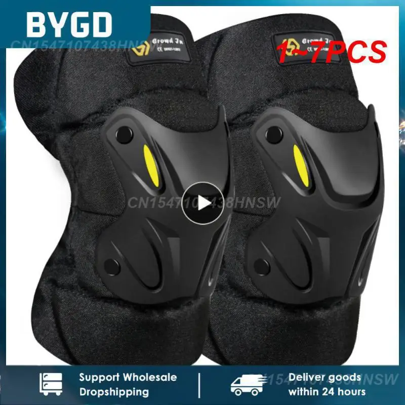 

1~7PCS Motorcycle Knee Pads and Elbow Pads Riding Outdoor Sport Double Straps Adjustable Comfort Shock Absorption Four Season