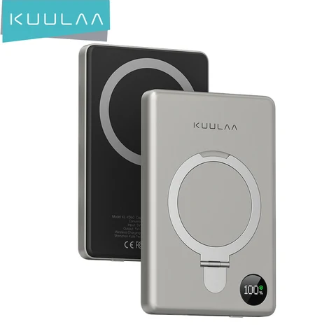 KUULAA Power Bank 10000 мАч Магнитная батарея с подставкой Внешняя батарея Быстрая зарядка для iPhone 16 15 14 13 PowerBank