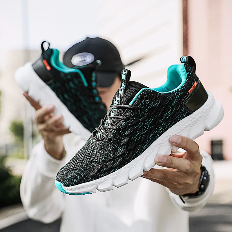 JIEMIAO New Fish Scale Upper Men Sneakers Comfortable Breathable Sports Running Shoes Outdoor Gym Training Zapatillas Hombre