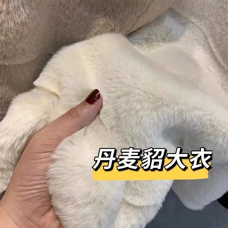 Autumn and winter 2022 Korean version of famous lady style mink fur coat feminine loose short rabbit fur coat trend