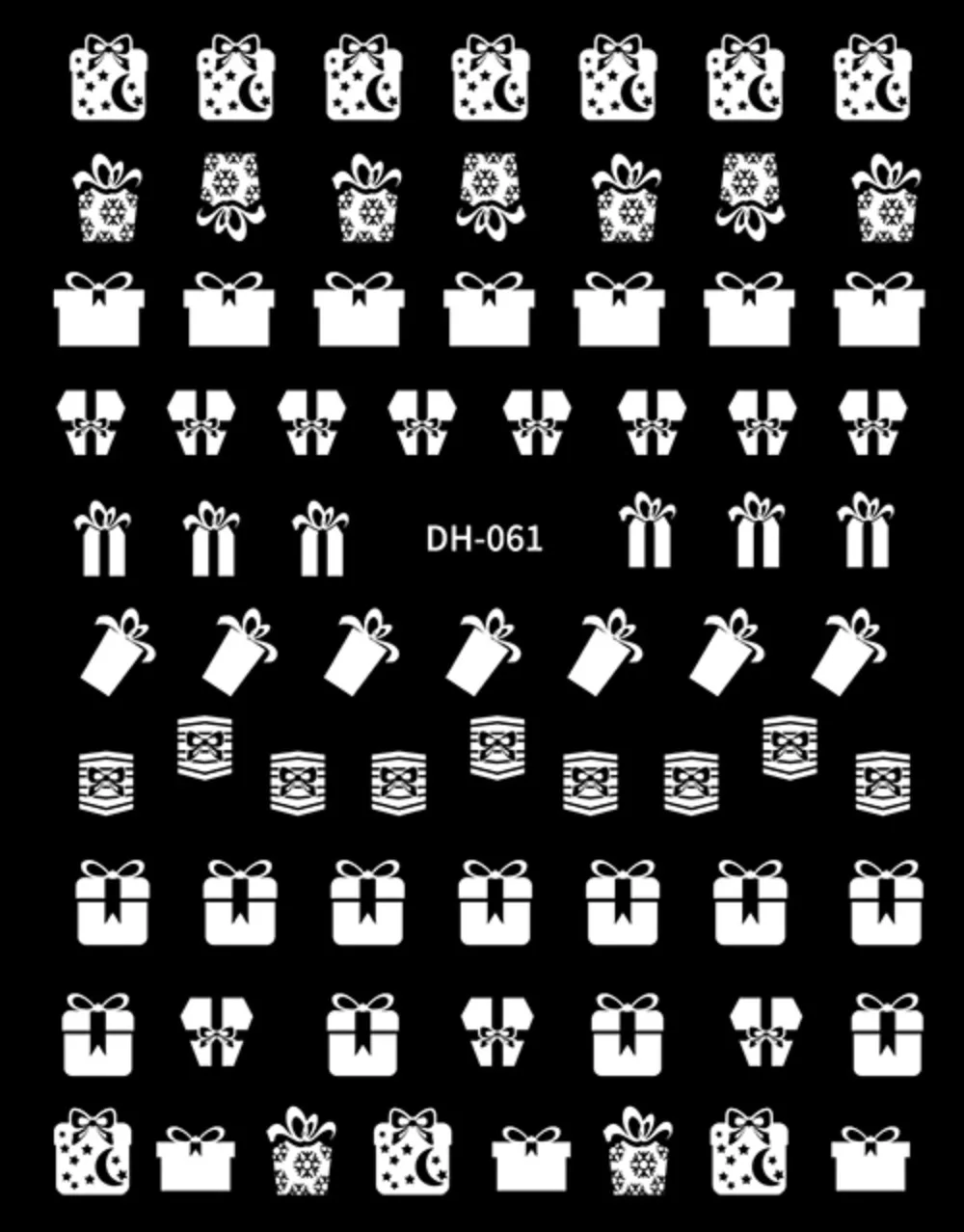 Design Nail Sticker Gold And Silver Black And White Adhesive Backing 80*105mm