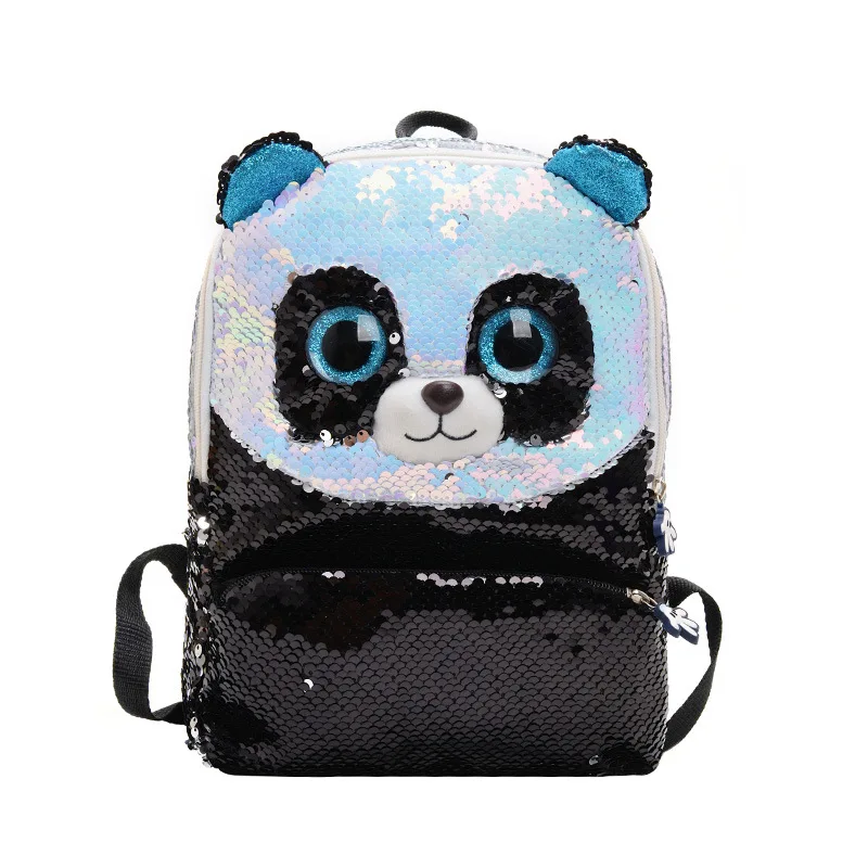 Sequin Kids Bag for Girls Panda Small Backpack Kawayi Schoolbags Infantiles Daughter Gift 10.6inch Cute Kindergarten Bookbag