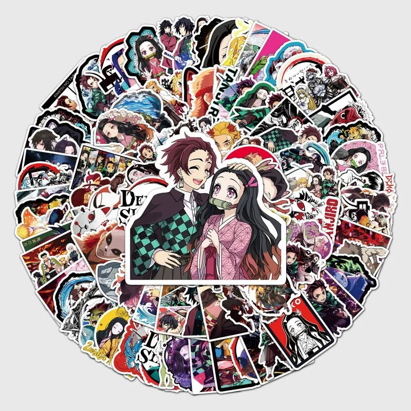 

Japanese Cartoon Anime Demon Slayer Stickers For Phone Fridge Stationery Scrapbook Decal Graffiti Sticker for Kids Toys Gifts