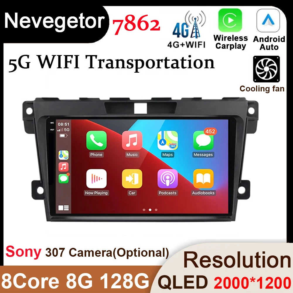 

Android 13 For Mazda CX7 CX-7 CX 7 ER 2009 - 2012 Car Radio Multimedia Player Navigation 4G Carplay Camera GPS NAVI Carplay DSP