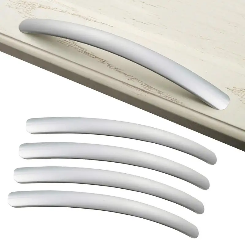 

Брикет из матового никеля, нержавеющие ручки для ящиков, 4 шт., современные Серебристые бриджи для окон шкафов