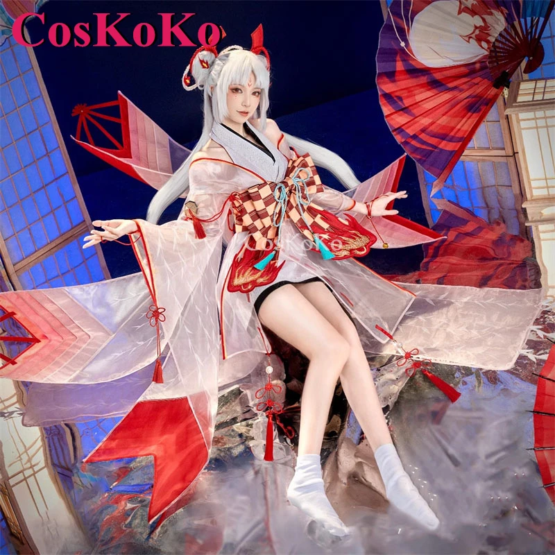 CosKoKo Shiranui Косплей Аниме Игра Onmyoji Костюм Великолепный Милый Древний Наряд 2.0