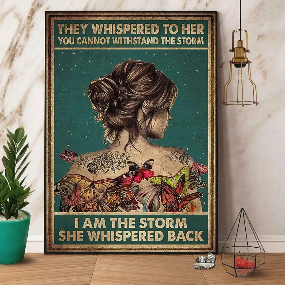 

Kalynvi милый знак Бабочка и девушка я шторм она шепот задняя фотография знак дома кафе настенное украшение Пасха