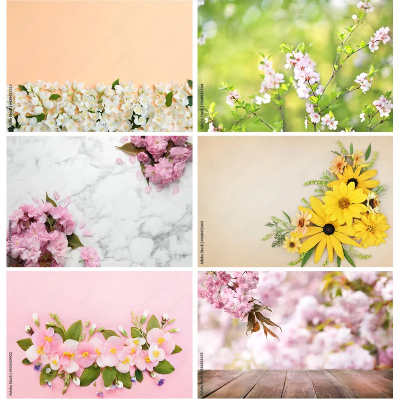

Photorealistic Fabric Photography Backdrops Prop Flower Wall Wood Floor Wedding Party Theme Photo Studio Background LLH-09