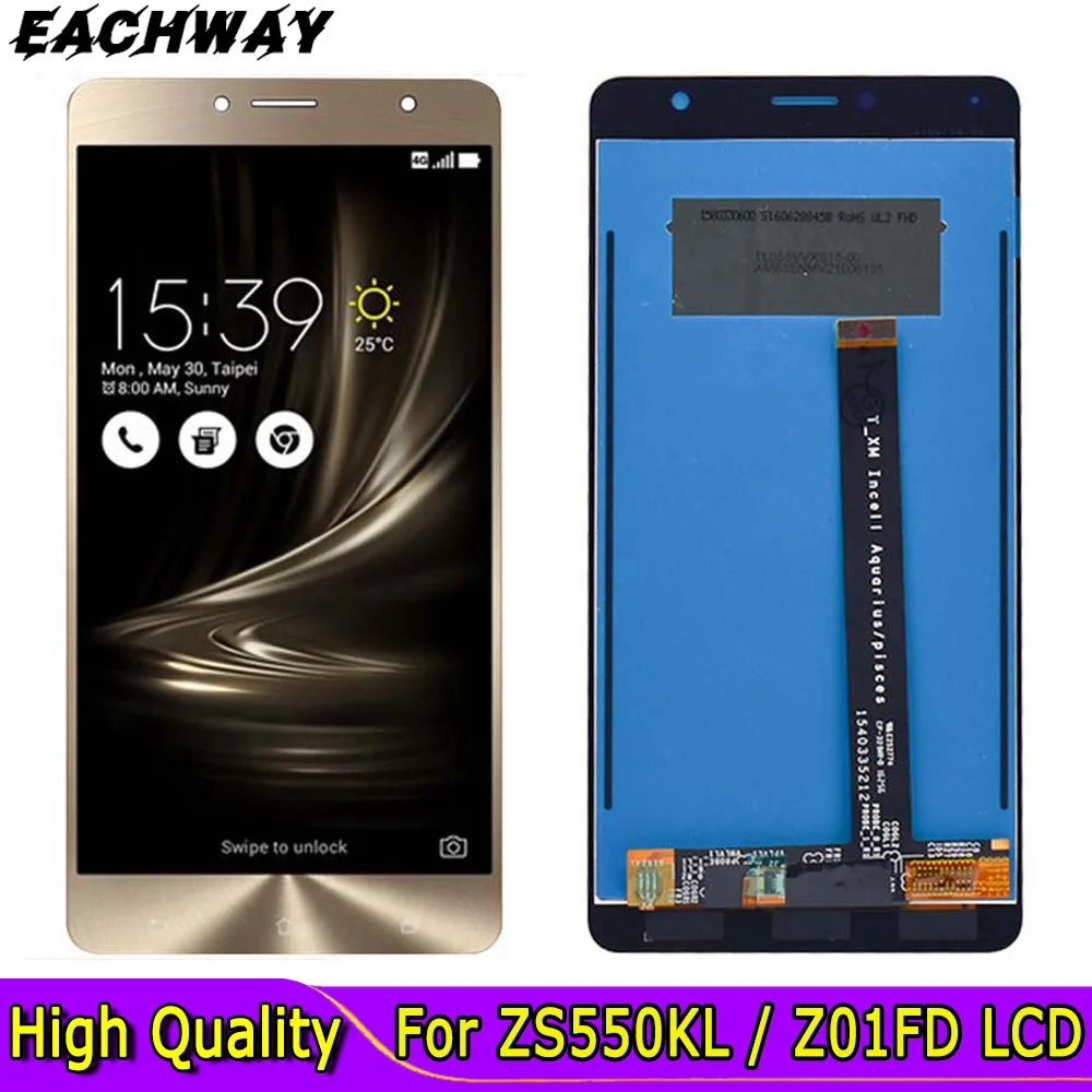 ЖК-дисплей и сенсорный датчик в сборе для Asus Zenfone 3 Deluxe ZS550KL Z01FD, Замена ЖК-экрана для ASUS ZS550KL