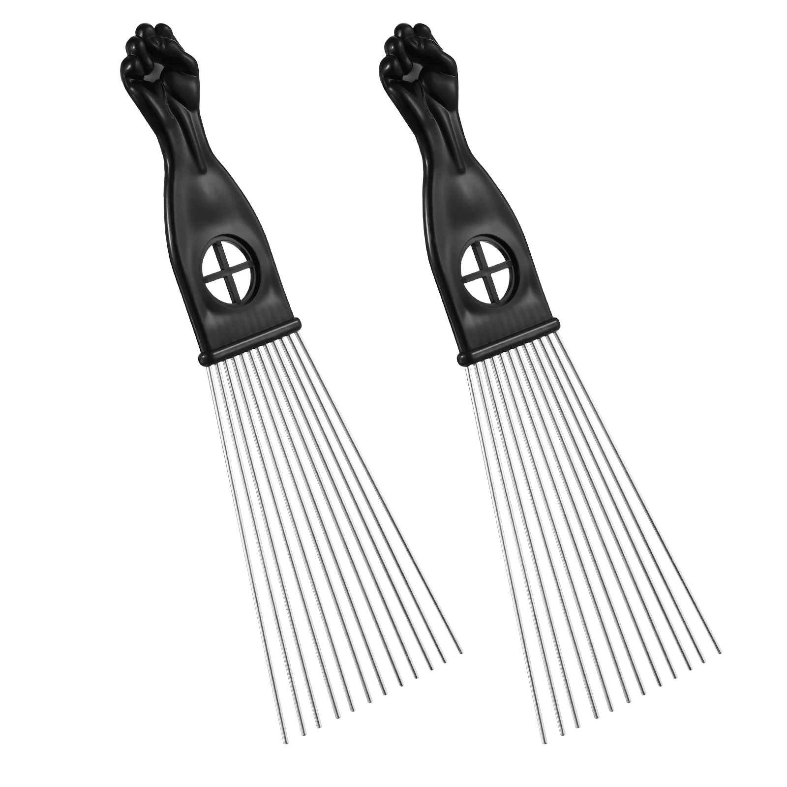 

2pcs Detangle Comb Lift Teasing Comb Hair Pick Comb Afro Comb Metal Pick Comb Afro Hair Comb Wide Rake Comb